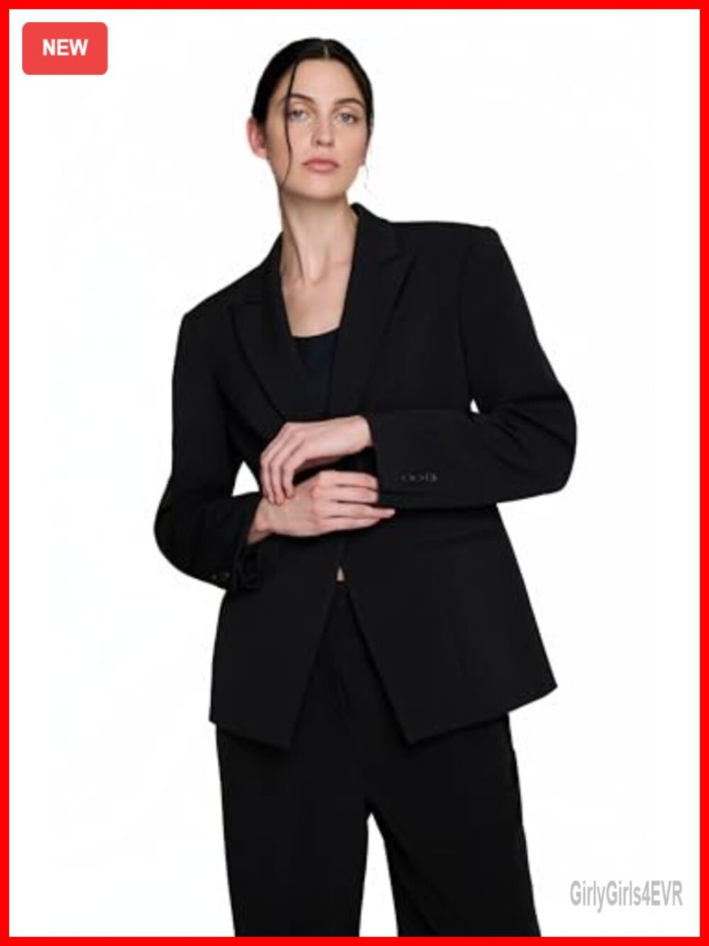 Luxe Twill Slim One Button Blazer Tailored Business Casual